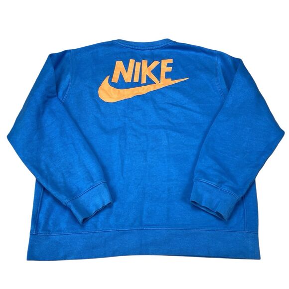 Nike Men's Crew Neck Sweatshirt Blue Orange Trance Size Large - Picture 1 of 16